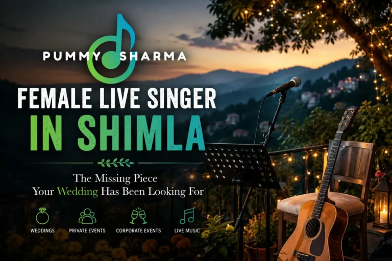 Female live singer in Shimla performing live music for weddings, private events, cafes and celebrations in a beautiful Himachal setting.