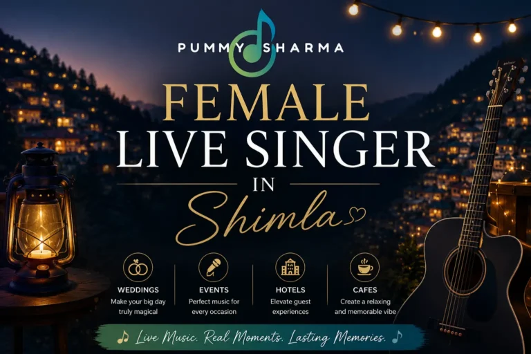 Featured image for Female Live Singer in Shimla showcasing professional live music services for weddings, events, hotels, cafés, and private celebrations in Himachal Pradesh.