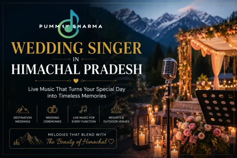 Wedding Singer in Himachal Pradesh with beautiful mountain-inspired design representing live music for weddings and destination celebrations.